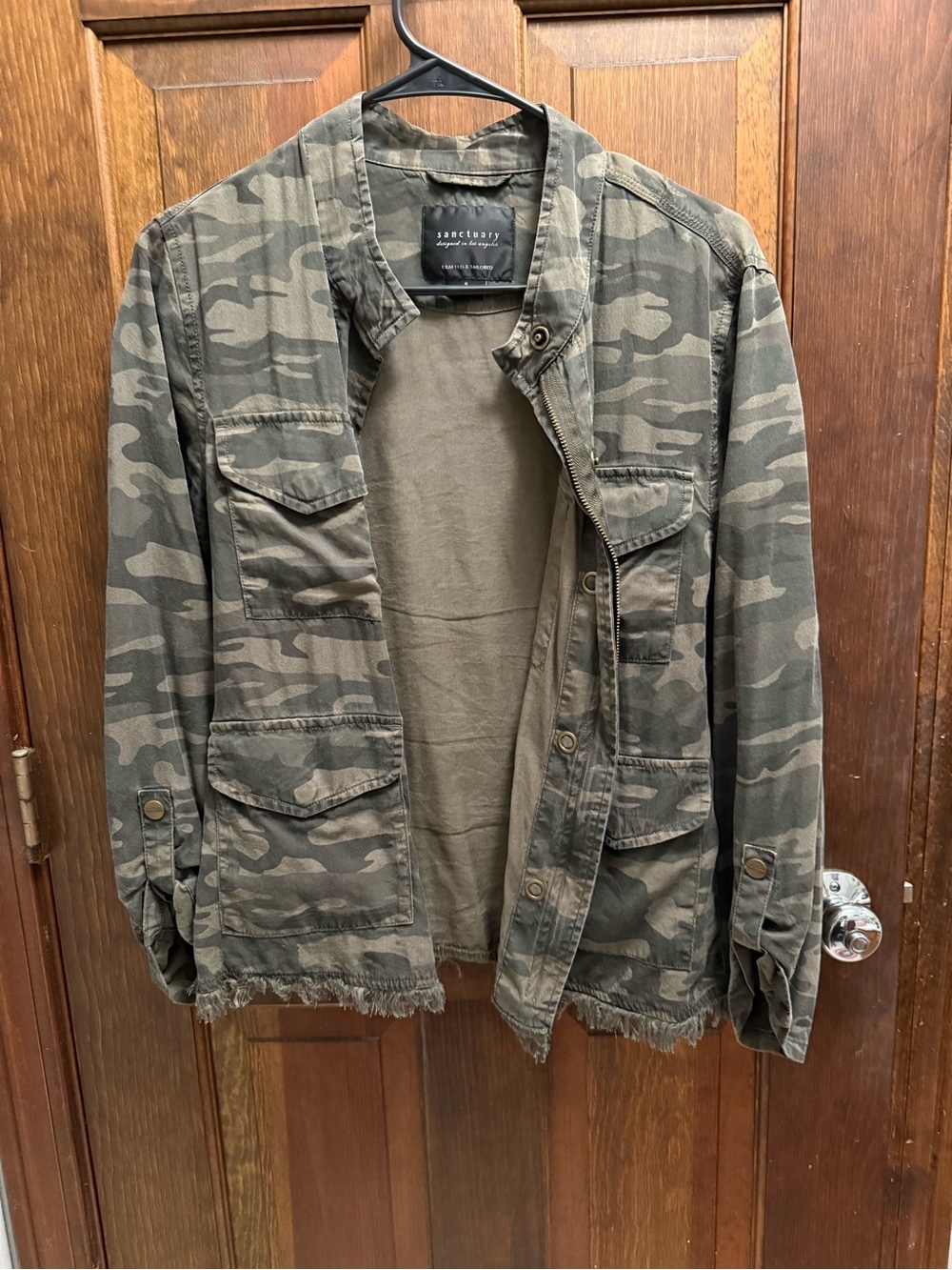 Sanctuary woman’s  Olive Camo Utility Jacket